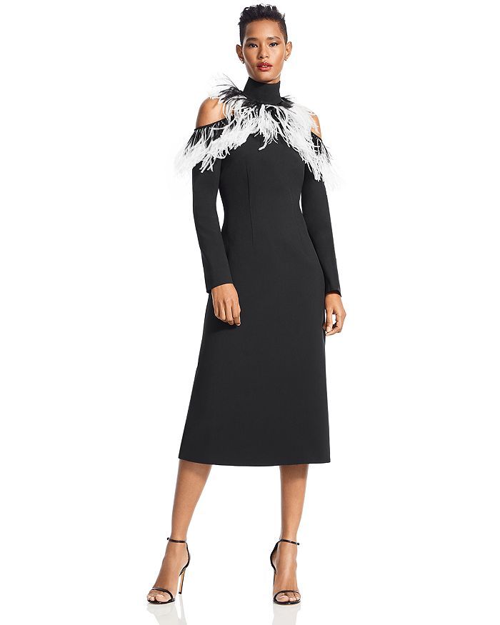 Cold Shoulder Feather Trim Dress - 150th Anniversary Exclusive | Bloomingdale's (US)