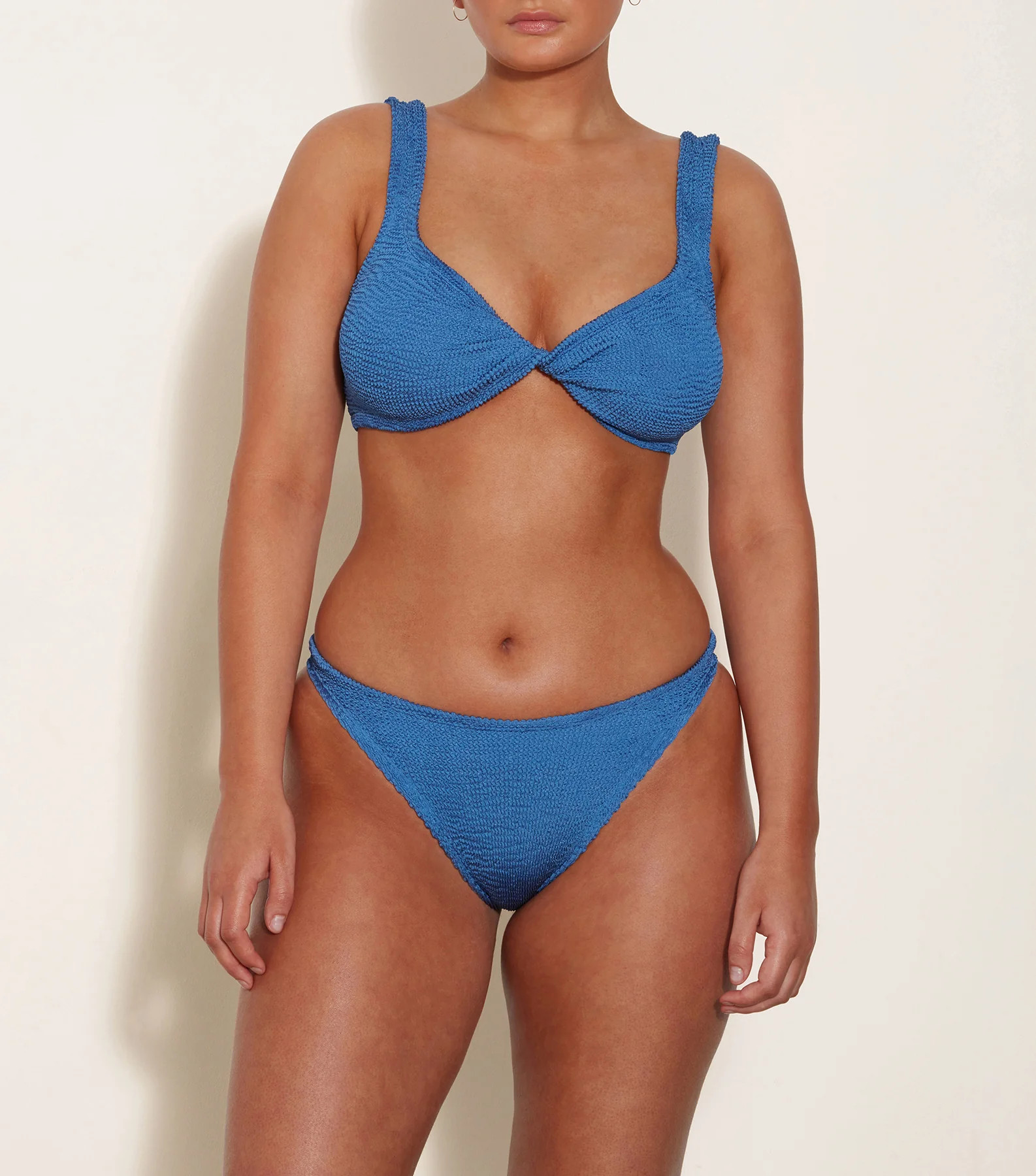 Juno Bikini - Metallic Denim | HUNZA G