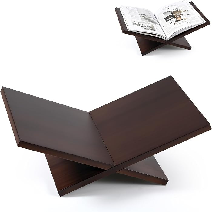 Honoson Open Display Book Stand 16 x 9 x 6 Inches Wooden Large Book Holder for Reading Open Books... | Amazon (US)