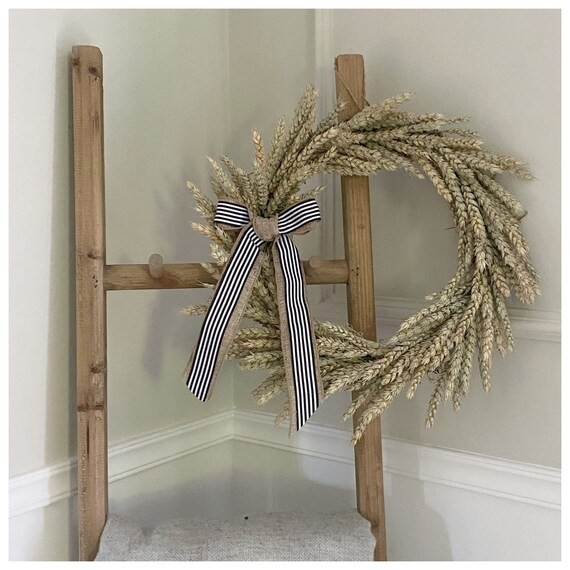 Wheat Wreath / dried flower wreath made with wheat and ribbon. | Etsy | Etsy (UK)