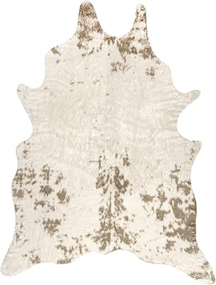 NuLOOM Iraida Contemporary Faux Cowhide Area Rug, 3' 10" x 5', Off-white | Amazon (US)