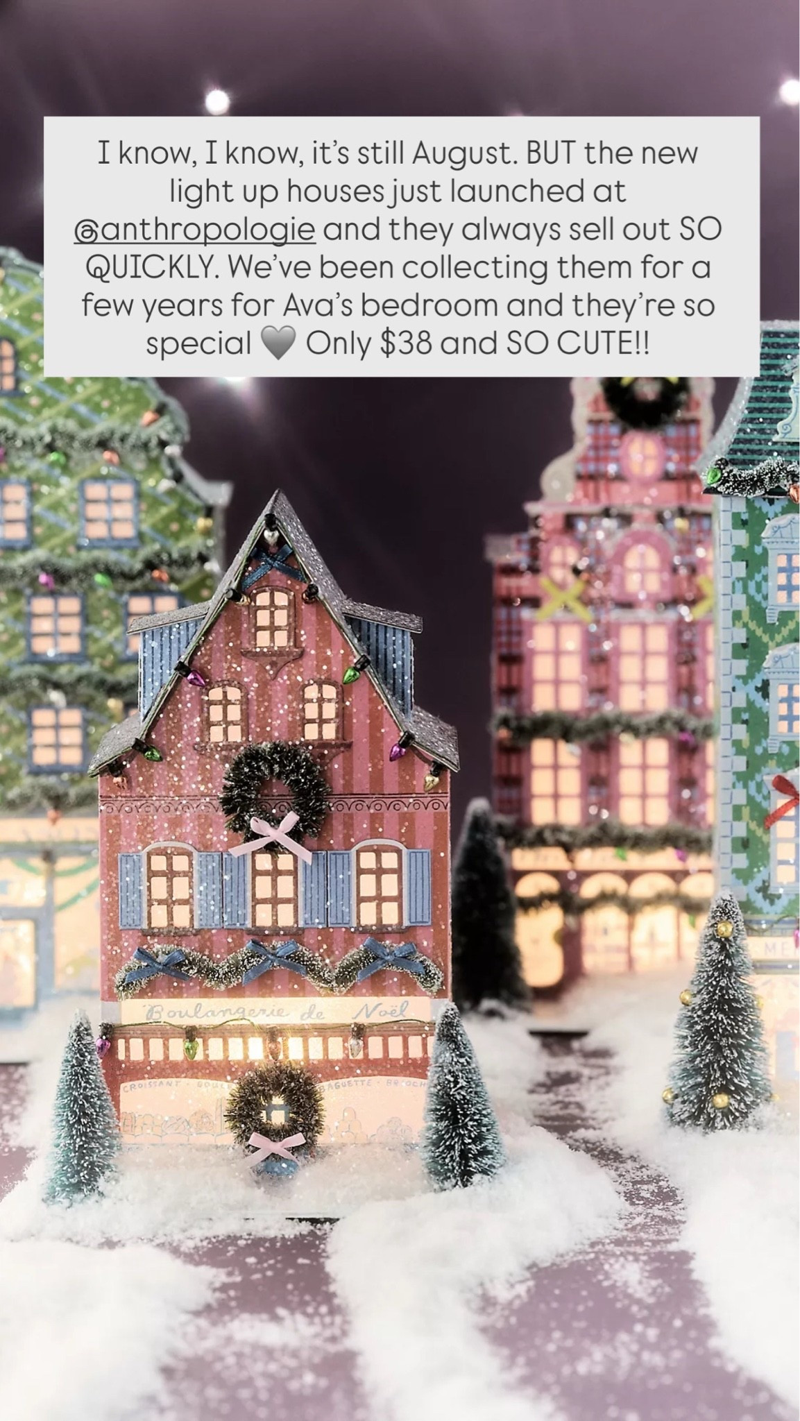 I know, I know, it’s still August. BUT the new light up houses just launched at @anthropologie and they always sell out SO QUICKLY. We’ve been collecting them for a few years for Ava’s bedroom and they’re so special 🩶 Only $38 and SO CUTE!!

#LTKHome #LTKSeasonal #LTKKids