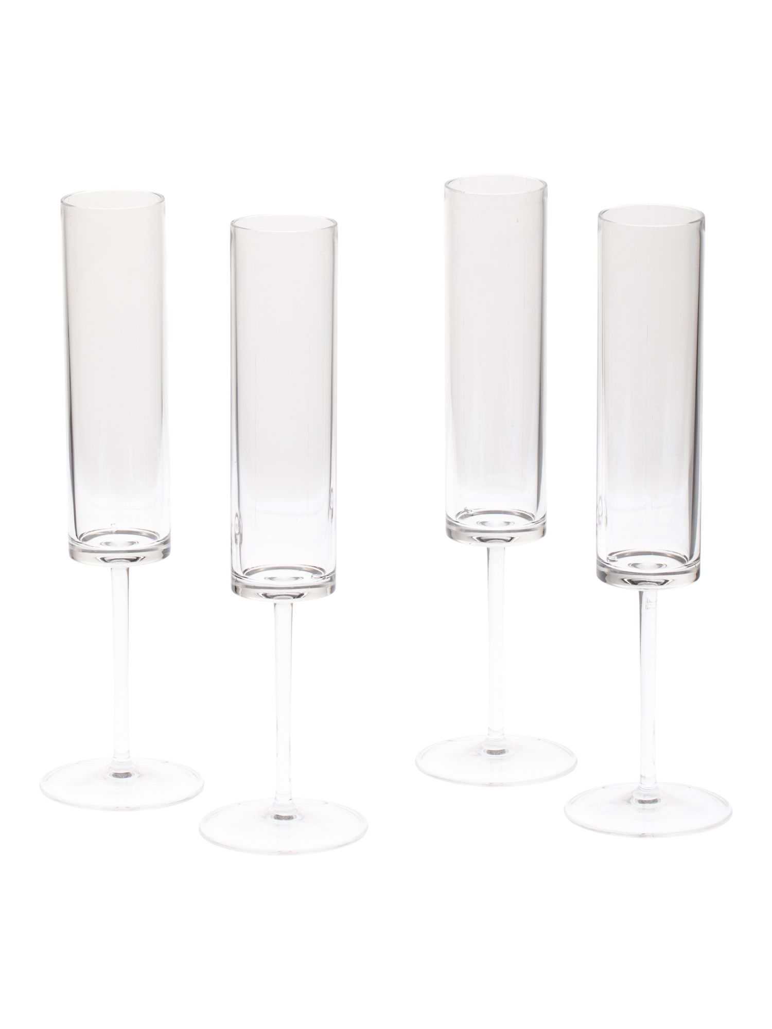 Set Of 4 Flat Bottom Acrylic Champagne Flutes | TJ Maxx