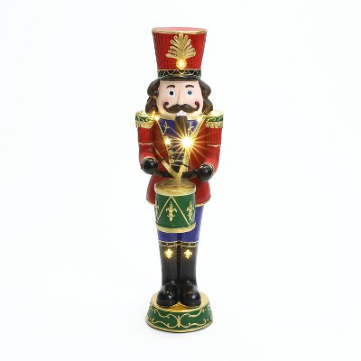 LuxenHome 36.22" LuxenHome 3Ft Tall Traditional Nutcracker Drummer Soldier with Lights | Target