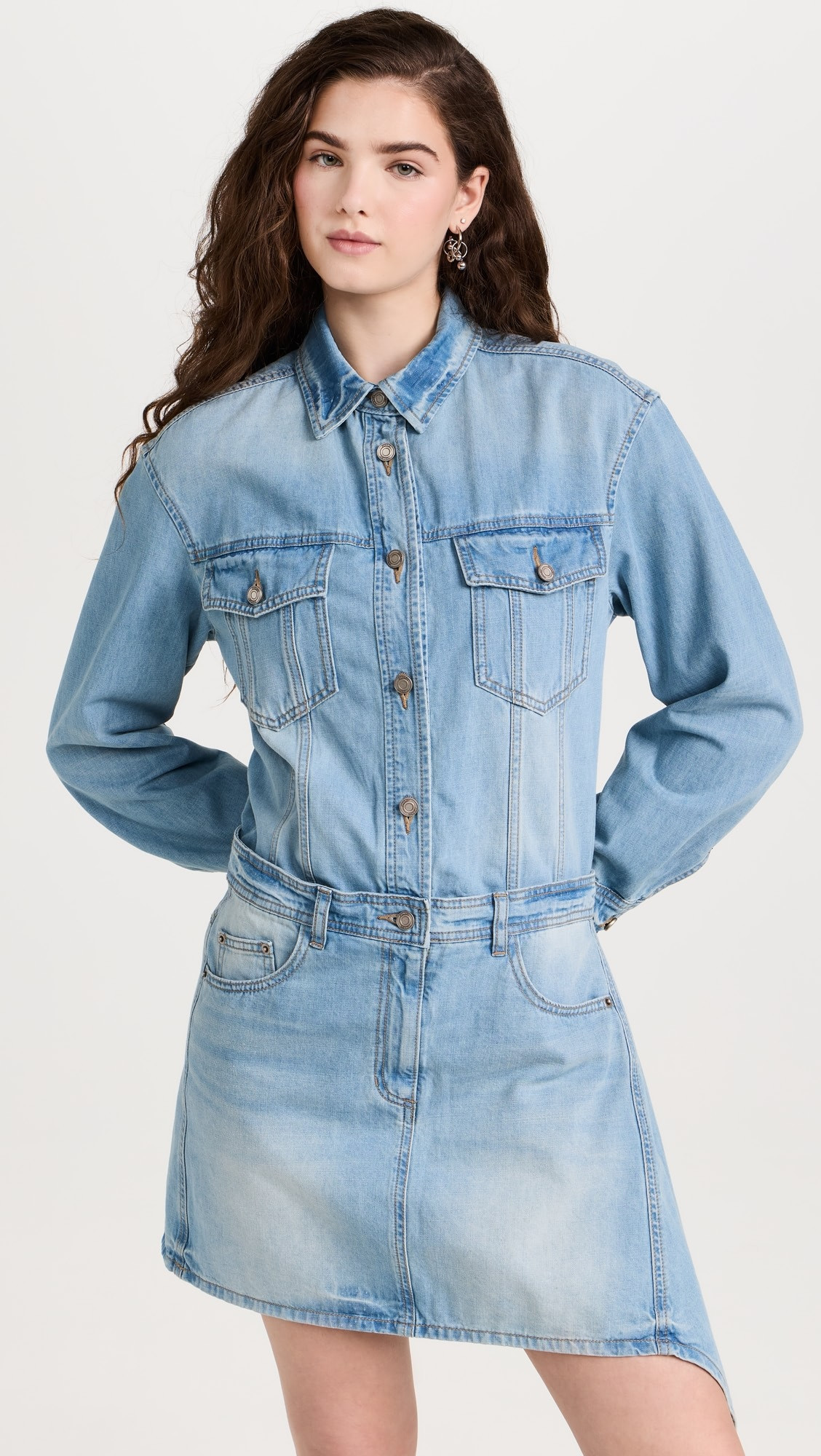 Juun. J Denim Mini Shirtdress | Shopbop | Shopbop