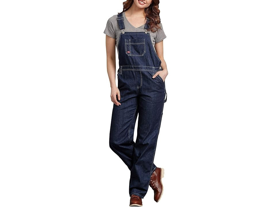 Dickies Relaxed Bib Overalls (Dark Indigo Black) Women's Overalls One Piece | Zappos