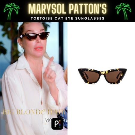 Shell Sell // Get Details On Marysol Patton’s Tortoise Shell Cat Eye Sunglasses With The Link In Our Bio #RHOM #MarysolPatton
