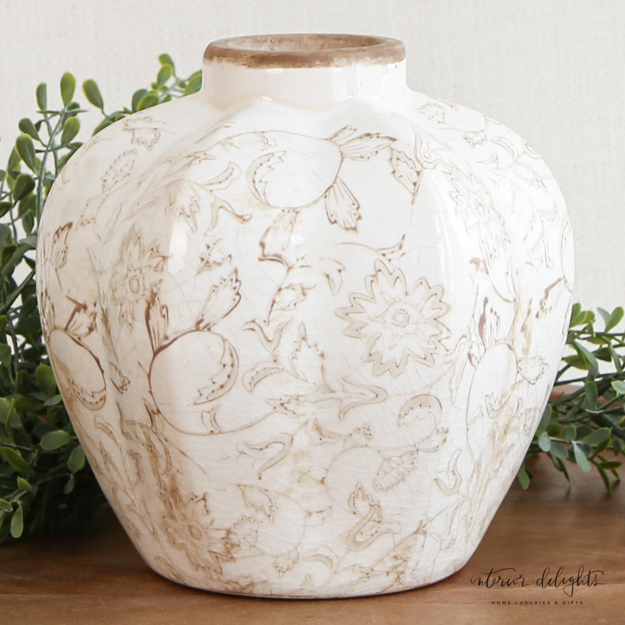 7” Beige Heirloom Accent Vase | Interior Delights