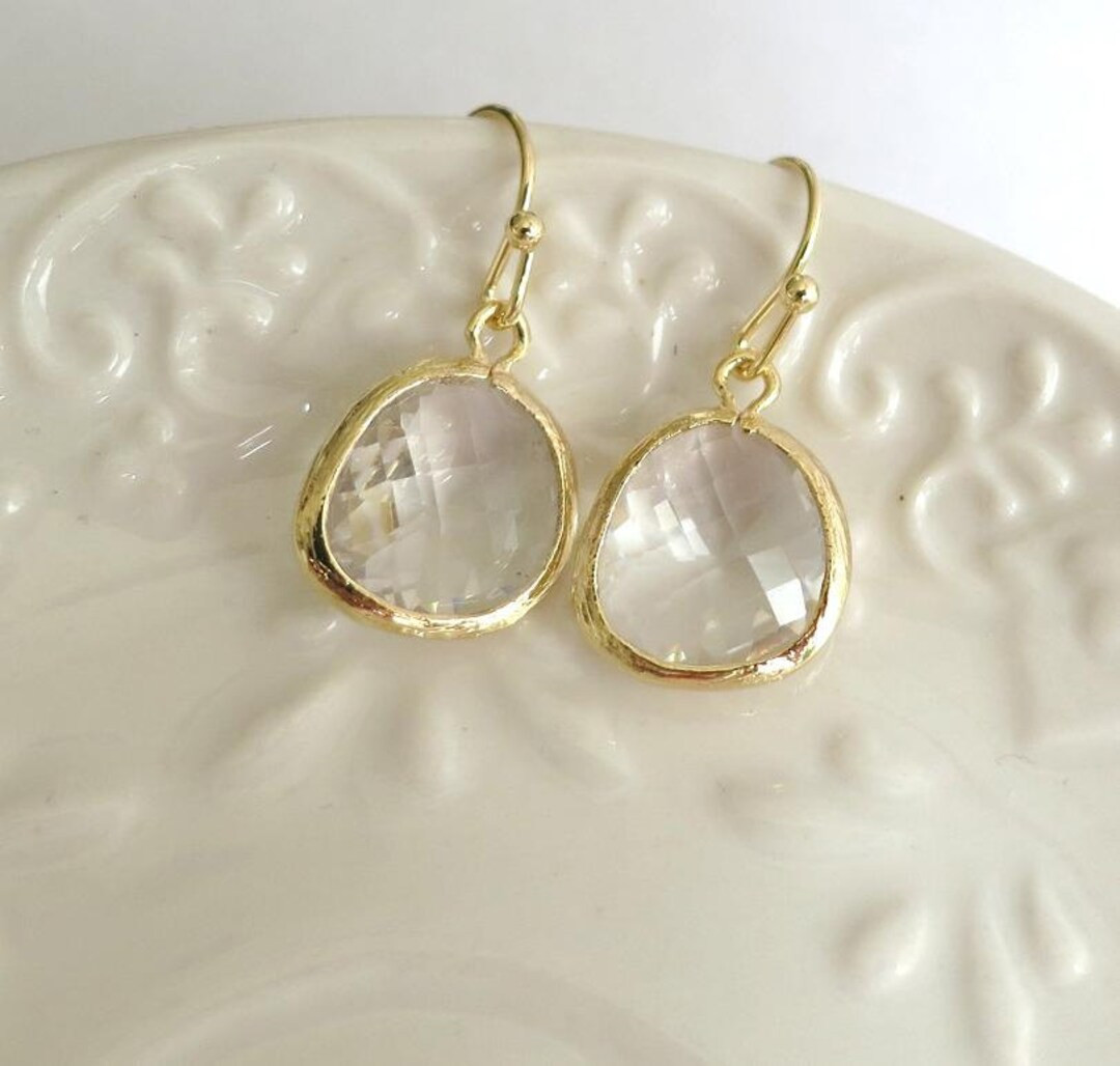 Crystal Drop Earring,crystal Earrings,boucles D'oreilles,gift, Feminine Jewelry,crystal Clear Ear... | Etsy (US)