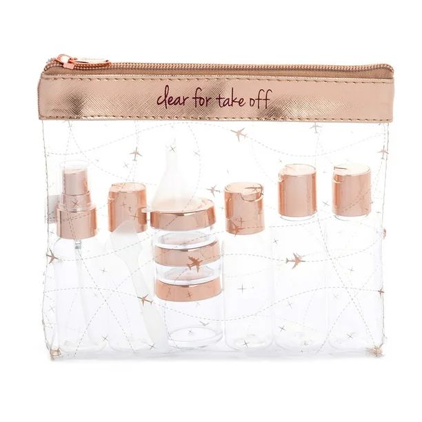 Miamica TSA Compliant Carry On Case Assorted Bottles Rose Gold Clear For TakeOff - Walmart.com | Walmart (US)