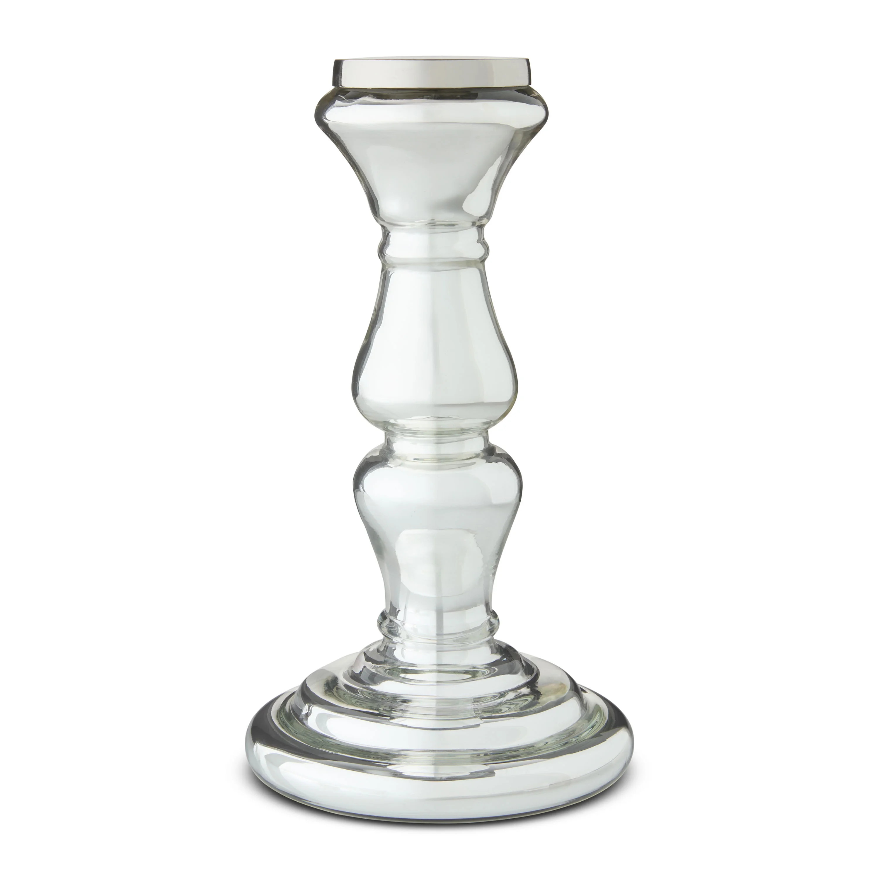 Pillar Candlestick, Silver, 8", by My Texas House | Walmart (US)
