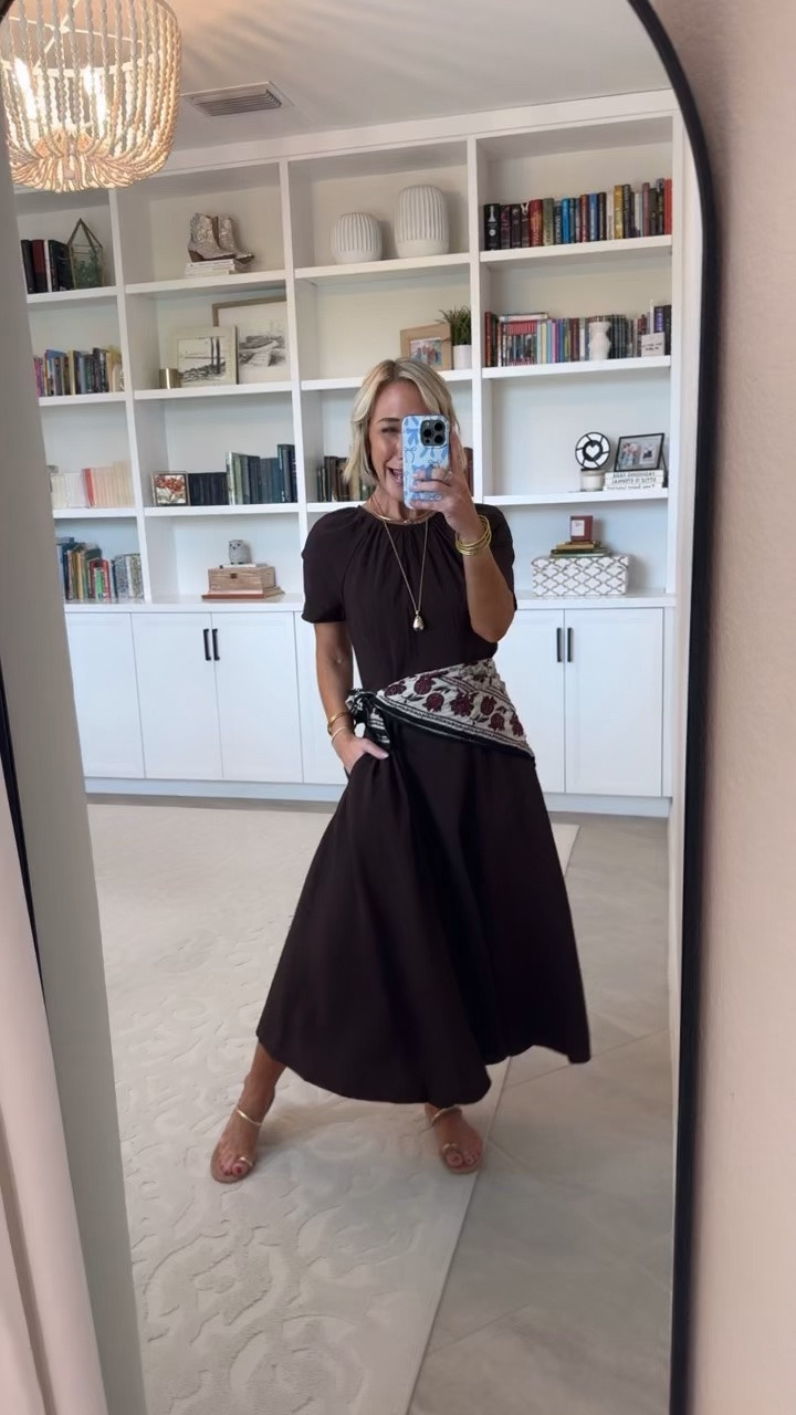 Walmart - new dresses. Puff Sleeve Seamed Midi Dress - size XS. $24.98. 2 colors. Printed Square Scarf - $6.97. 6 colors. 

#LTKOver40#LTKSeasonal#LTKPetite
