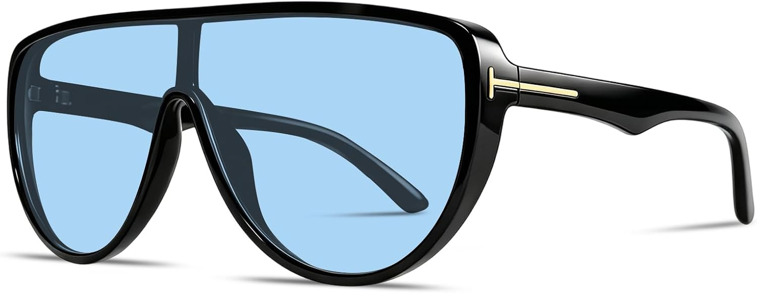 Oversized Aviator Sunglasses for Women Trendy Retro Vintage Pilot Shades Large Frame Fashion Sun Glasses | Amazon (US)