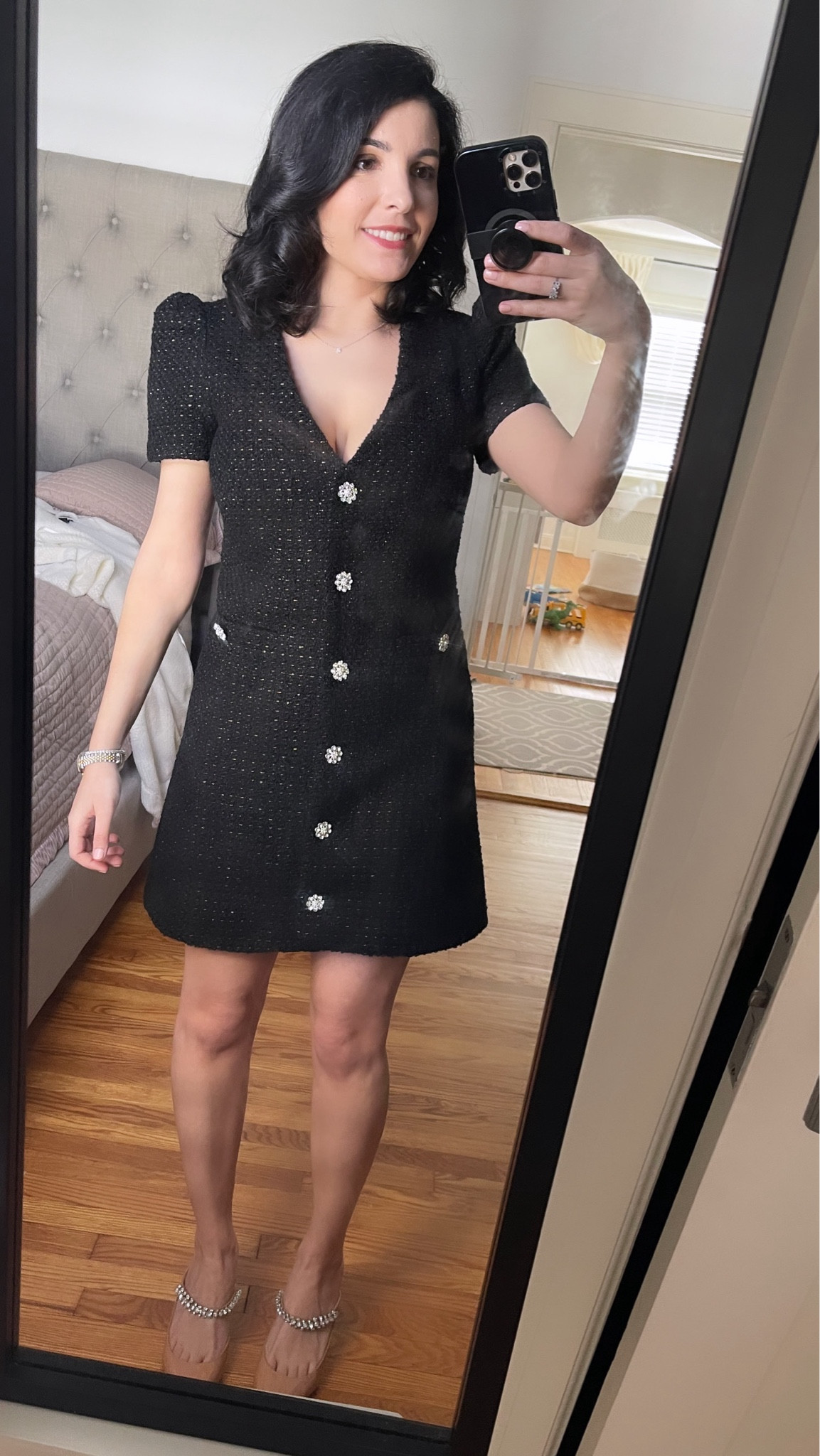 Black tweed dress
Dress under $150
Christening dress
Wedding guest dress
Vacation Outfit
Date night outfit
Spring outfit
Dress
Easter dress
Easter outfit
Little black dress
Bloomingdale’s aqua
Jimmy Choo 
Nude heels
Patent leather heels
Work outfit

#LTKshoecrush #LTKfindsunder100