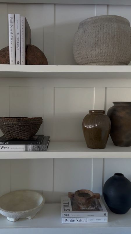 modern organic decor - shelf styling 

Shelf decor. Amazon home decor. Neutral decor. Home
Decor. Vase. Black pot. Black vase. Brown vase. Bowl. Decorative bowl  

#LTKfindsunder50 #LTKstyletip #LTKhome