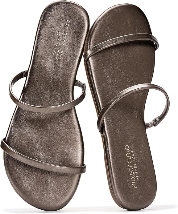 Project Cloud Summer Sandals for Women 2026 - Memory Foam Insole and Eco-Crafted Leather Beach Fl... | Amazon (US)