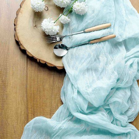 Efavormart 10FT Baby Blue Cheesecloth Table Runner Gauze Fabric Boho Wedding Arbor Decor | Walmart (US)