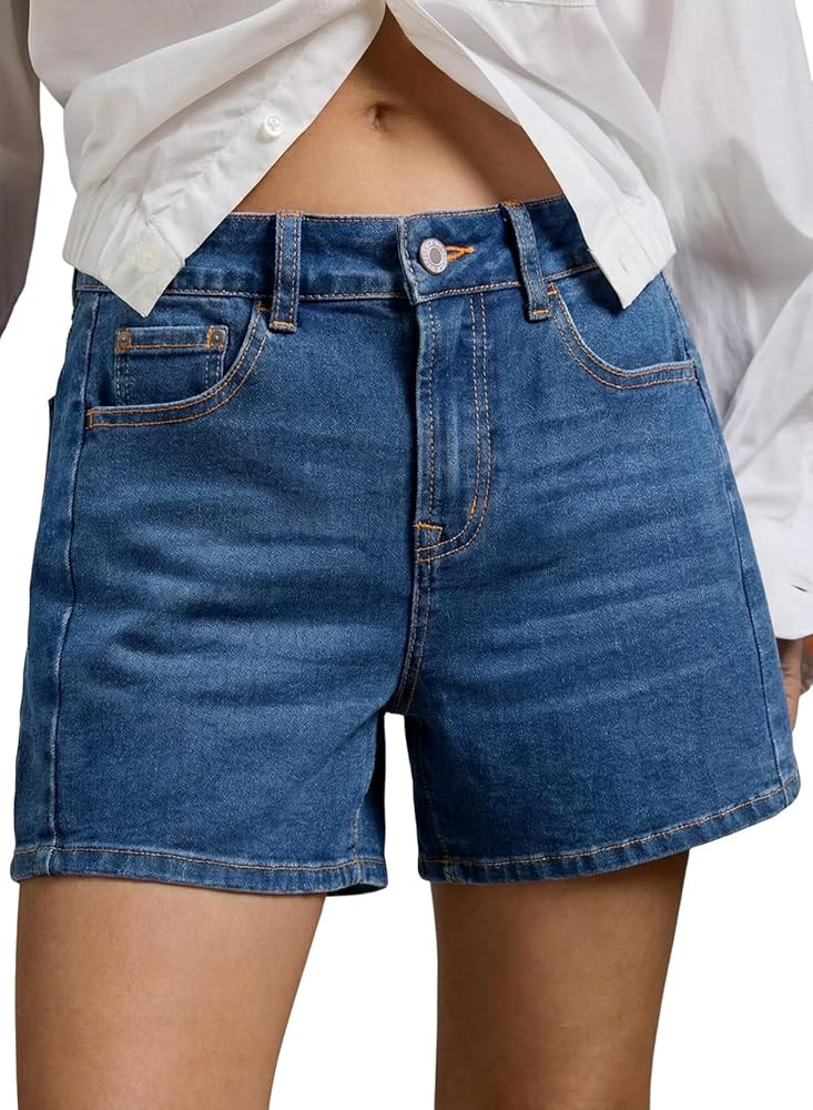 Sidefeel Women's Jean Shorts High Waisted Stretchy Casual Side Seam Denim Shorts | Amazon (US)