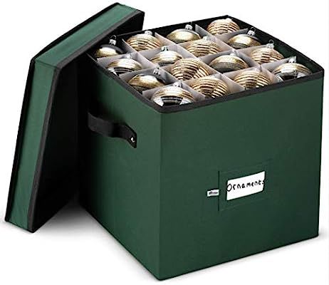 Premium Christmas Ornament storage Box with Lid - 3-inch Compartment, Storage Container Keeps 64 ... | Amazon (US)