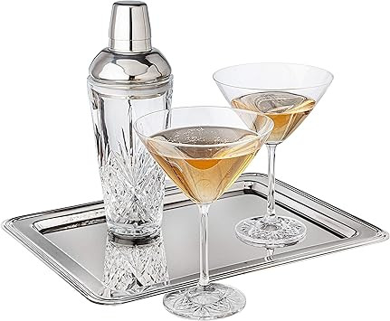 Godinger Barware Set, Cocktail Martini Shaker, Glasses and Mirrored Tray Bar Set - Dublin Collect... | Amazon (US)