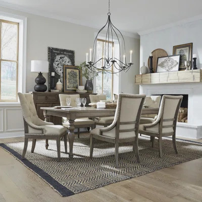 Aisja 6 Person Rectangular Dining Table Set w/ 18" Leaf | Wayfair North America