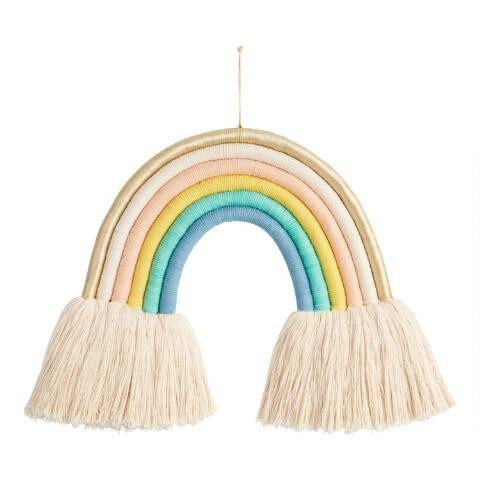 Cotton Yarn Rainbow Wall Hanging | World Market