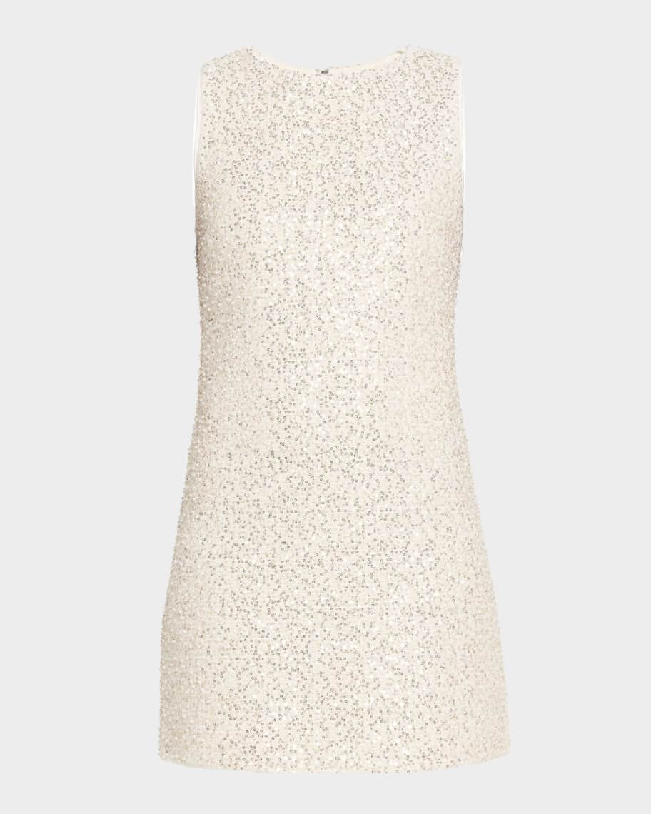 Alice + Olivia Cade Embellished Tweed Mini Dress | Neiman Marcus