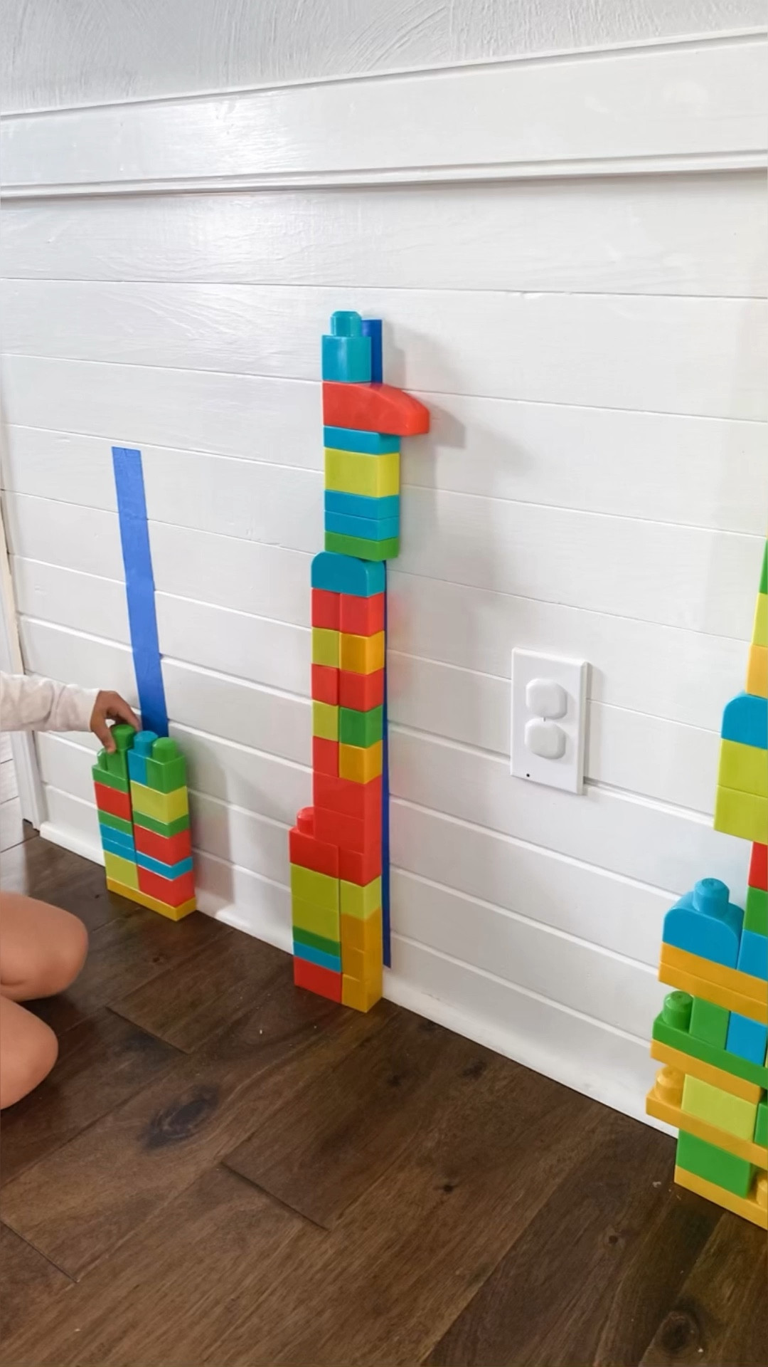 BLOCK TOWERS!

Who doesn’t love a challenge?? All you have to do is throw some painter’s tape up on a wall to mark how tall each tower needs to be and give your child some legos. 

Want to up the challenge? Give them blocks that don’t link together!

It’s been raining here all week, so this activity has been a fun one for Roo to do over and over…every time Mo knocks the towers down. 😅

#LTKfamily #LTKkids #LTKFind