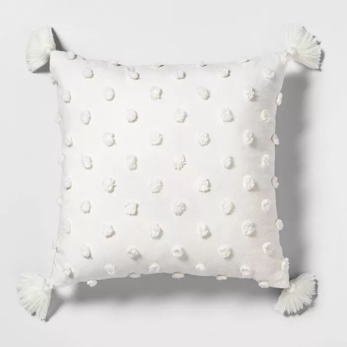 18" x 18" Texture Dot Throw Pillow Sour Cream - Hearth & Hand™ with Magnolia | Target