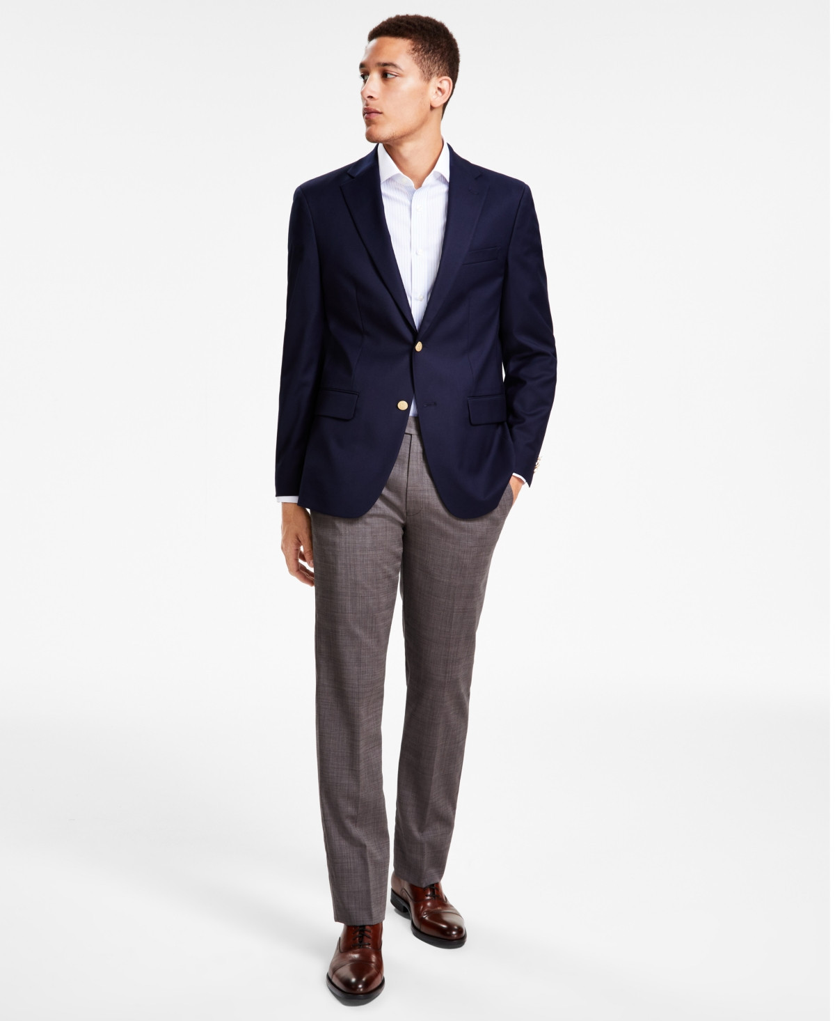 Tommy Hilfiger Men's Modern-Fit Solid Navy Blazer - Navy | Macy's