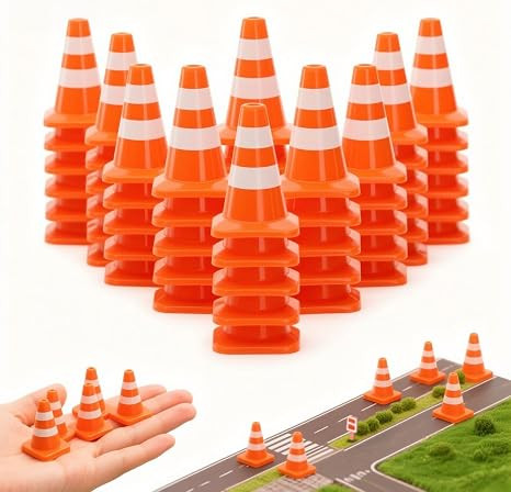 NUOBESTY 50Pcs Mini Traffic Cones, 0.98 Mini Orange Construction Cones Miniature Sports Training ... | Amazon (US)
