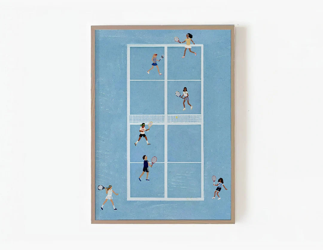 Vintage Tennis Poster | Retro Tennis Art Print | Tennis Wall Art | Sports Decor | Digital Downloa... | Etsy (US)