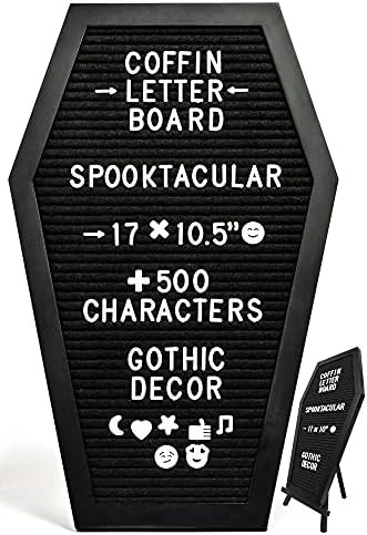Nomnu Black Felt Coffin Letter Board - Gothic Decor Message Board - Horror, Gothic, Spooky Gifts ... | Amazon (US)