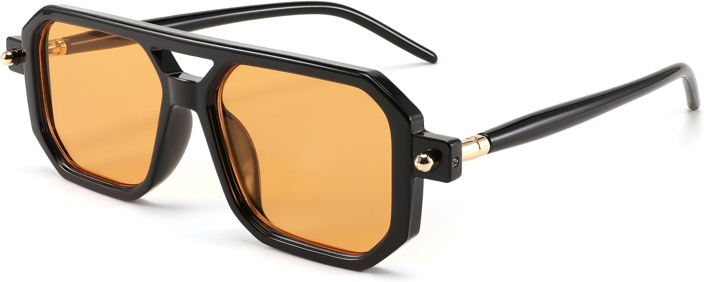 FEISEDY Vintage Square 70s Flat Aviator Sunglasses Women Men Classic Retro Stylish Frame UV400 Sungl | Amazon (US)