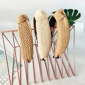 Lvyeer 3 pack Straw Headbands Fashion Rattan Wide Head Band Boho Headband Summer Bohemian Woven H... | Amazon (US)