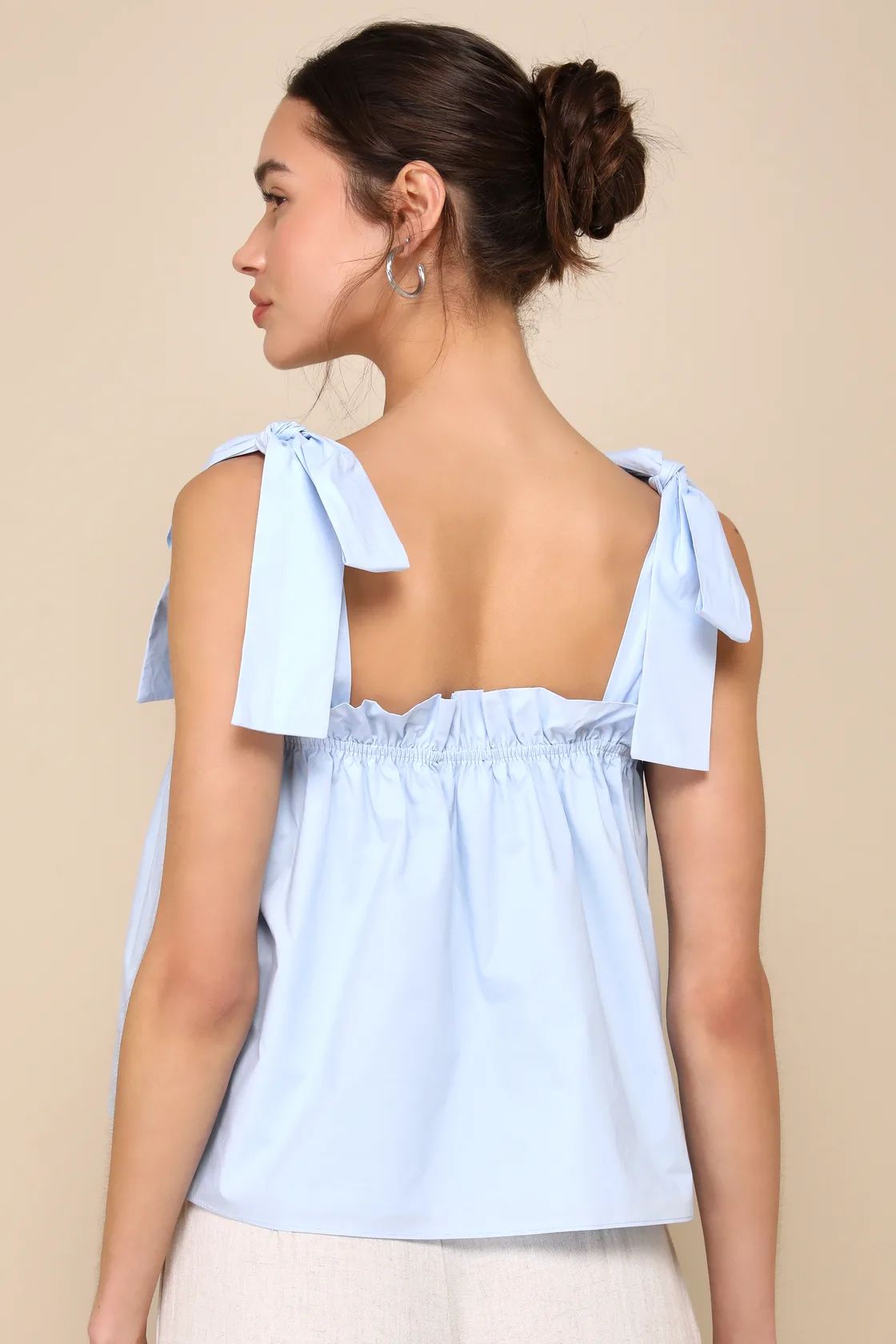 Darling Bliss Light Blue Tie-Strap Ruffled Tank Top | Lulus