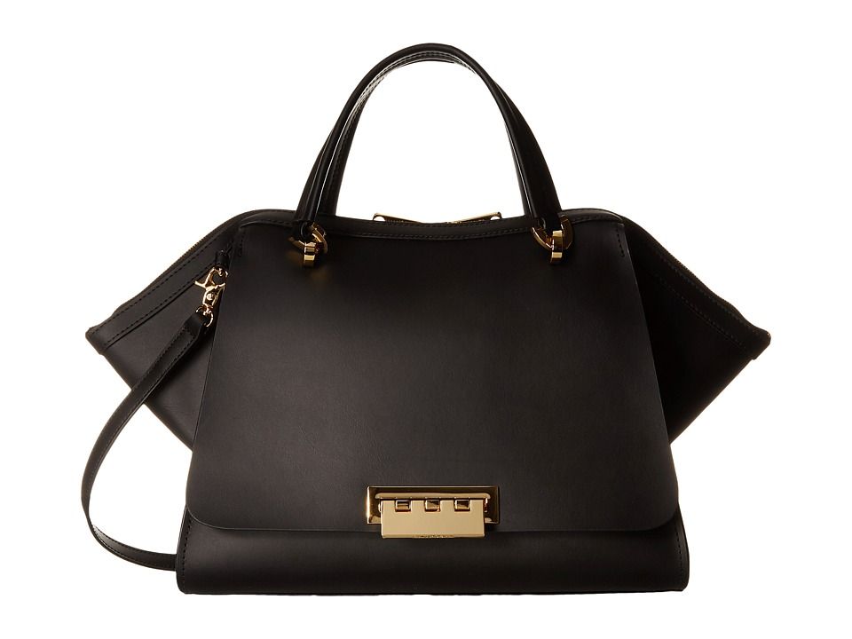 ZAC Zac Posen - Eartha Iconic Jumbo Double Handle (Black) Satchel Handbags | Zappos