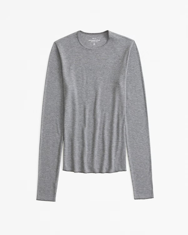 Long-Sleeve Featherweight Rib Tuckable Top | Abercrombie & Fitch (US)
