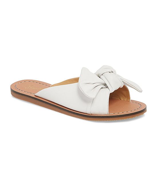 Seychelles Women's Sandals WHITE - White Bow-Accent Childlike Enthusiasm Leather Slide - Women | Zulily