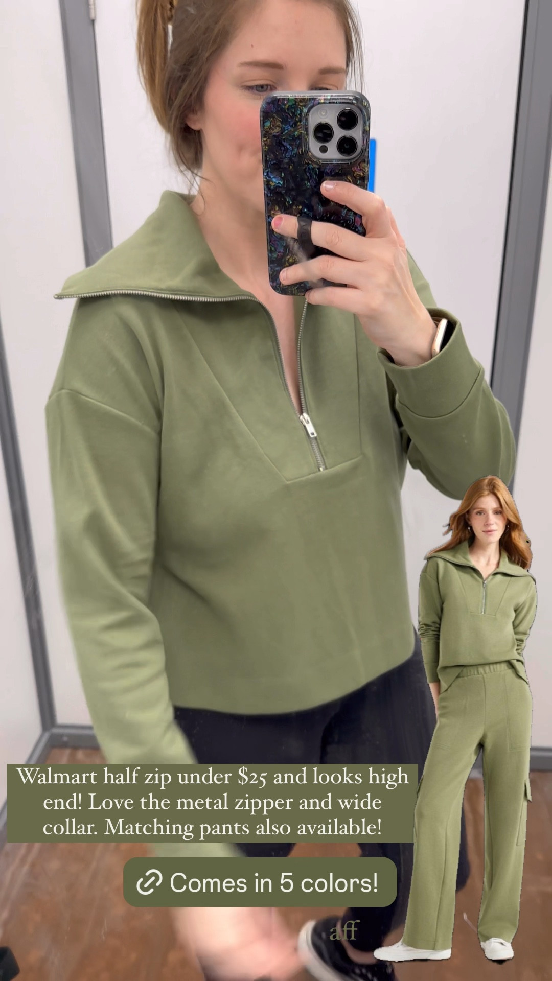 New half zip pullover at Walmart! Only $24, 5 colors and matching pants available, too! Runs true to size, and I love the oversized collar. ………….. walmart new arrivals varley dupe varley pullover dupe spanx dupe matching sweatsuit matching set fall outfit fall trends fall finds half zip sweatshirt spanx air essentials dupe spanx airessentials dupe walmart finds sweatshirt under $25 matching set under $50 sweatpants under $25 wide leg pants joggers cargo sweatpants cargo pants comfortable outfit travel look travel outfit lounge set loungewear teacher outfit get the look for less scuba knit sweatshirt 

#LTKFindsUnder50 #LTKStyleTip #LTKTravel