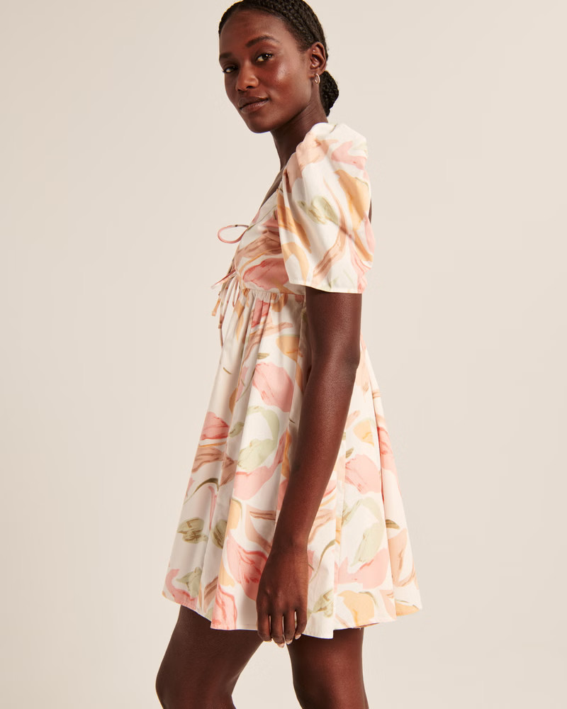 Women's Keyhole Babydoll Mini Dress | Women's New Arrivals | Abercrombie.com | Abercrombie & Fitch (US)