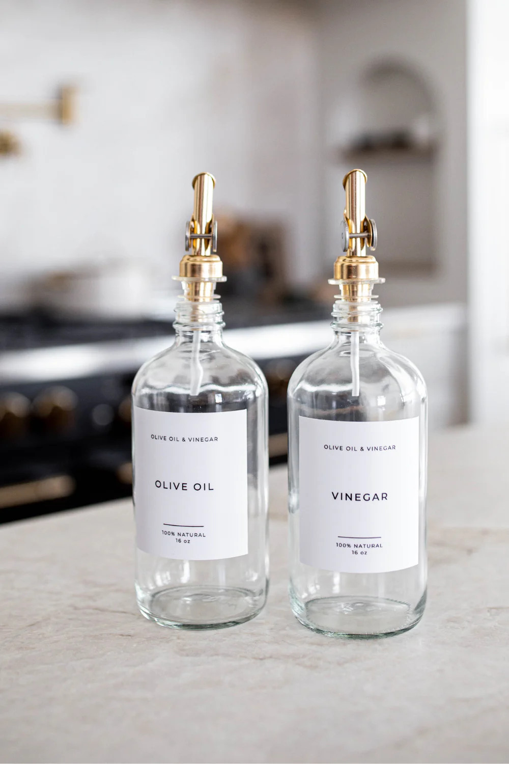 Clear Glass Olive Oil & Vinegar Bottles | Luxe B Co