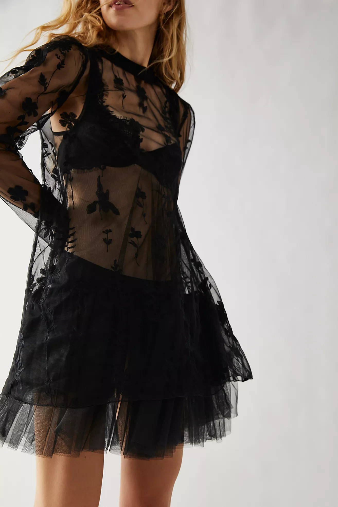 Cecelia Sheer Mini Dress | Free People (Global - UK&FR Excluded)