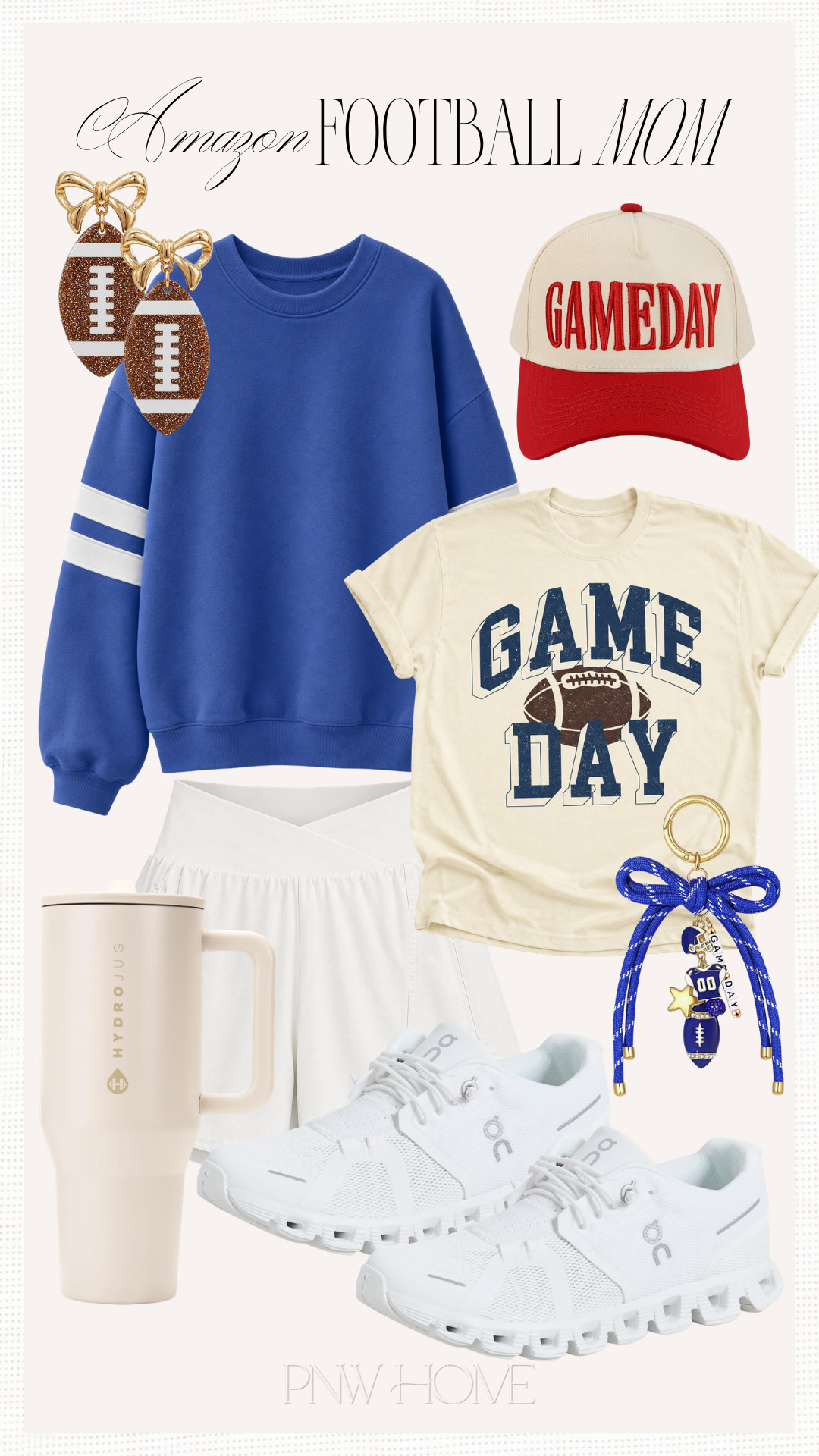 Amazon finds for the football mom this fall!

sports mom, game day shirt, blue sweatshirt, white shorts, athletic shorts, gym shorts, football keychain, football earrings, white sneakers, trainers, running shoes, tennis shoes, game day hat, red cap, tailgate outfit, tailgate looks, water tumbler, water bottle 

 #LTKgrwm #LTKootd #LTKmomlife