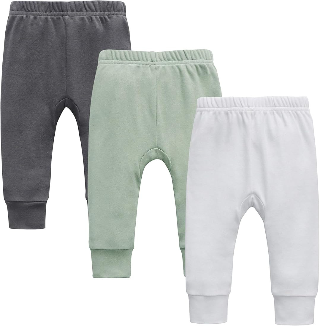 O2 BABY Organic Cotton Unisex Baby Jogger Pants & Leggings Set | Amazon (US)