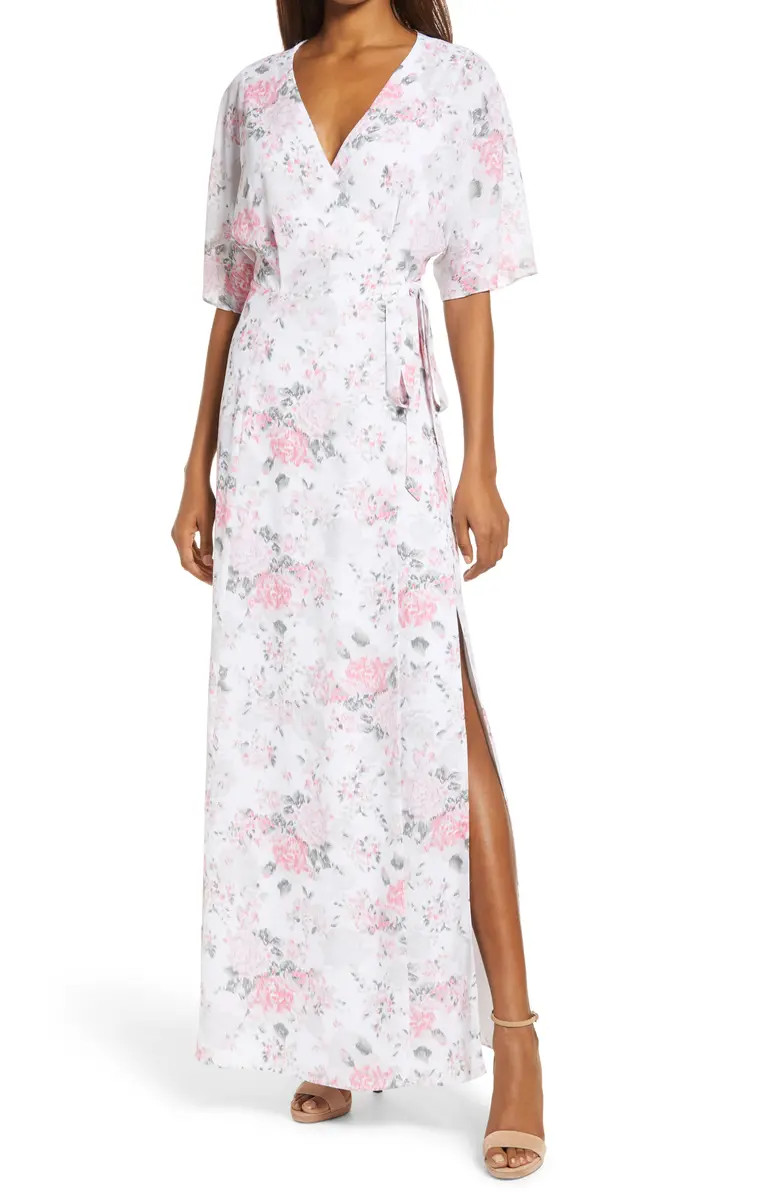 WAYF Teja Flutter Sleeve Wrap Dress | Nordstrom | Nordstrom