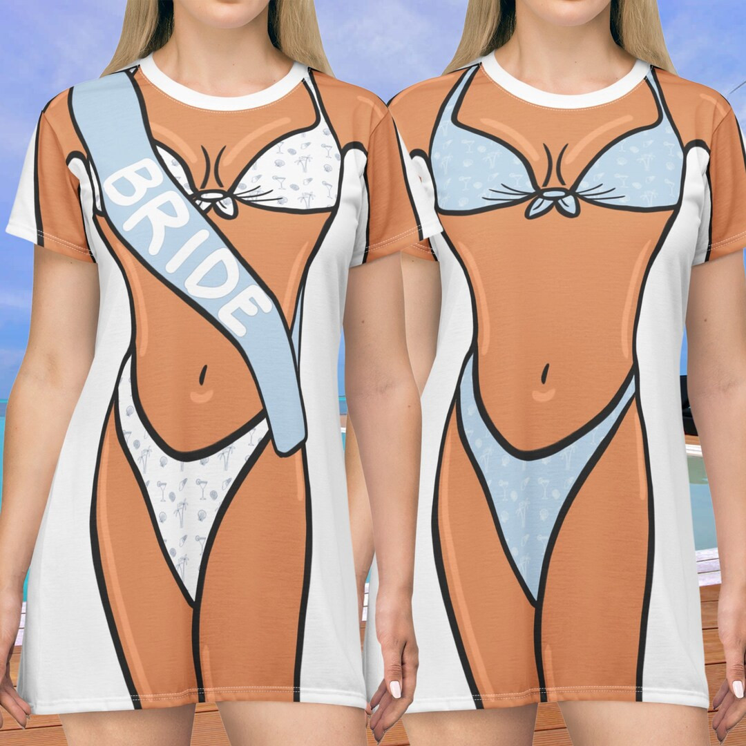 Blue Last Toast on the Coast Bridal Bikini Body Tshirt Dress | Bach Merch| Swimsuit Coverup | Bac... | Etsy (US)