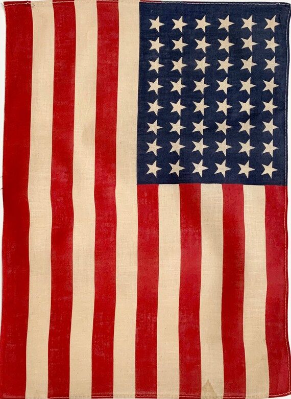 Small 48 Star Flag All Cotton Vintage Faded Worn Aged Patina | Etsy | Etsy (US)