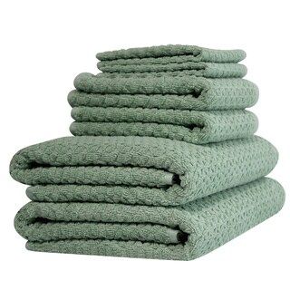 Lucia Minelli Hardwick Embossed Jacquard Turkish Cotton Towel Set of 6 (Sage Green) | Overstock