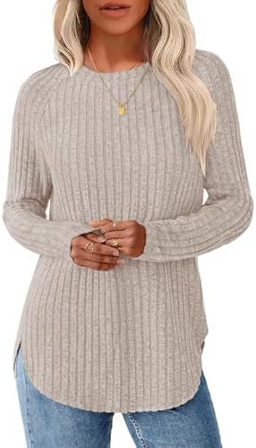 NORACORA Long Sleeve Shirts for Women Crew Neck Tunic Tops Loose Fit Lightweight Pullover Sweater... | Amazon (US)